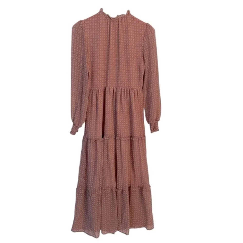Gibsonlook | Dusty Rose & Mauve Long Sleeve Maxi Tiered Dress Size XXS